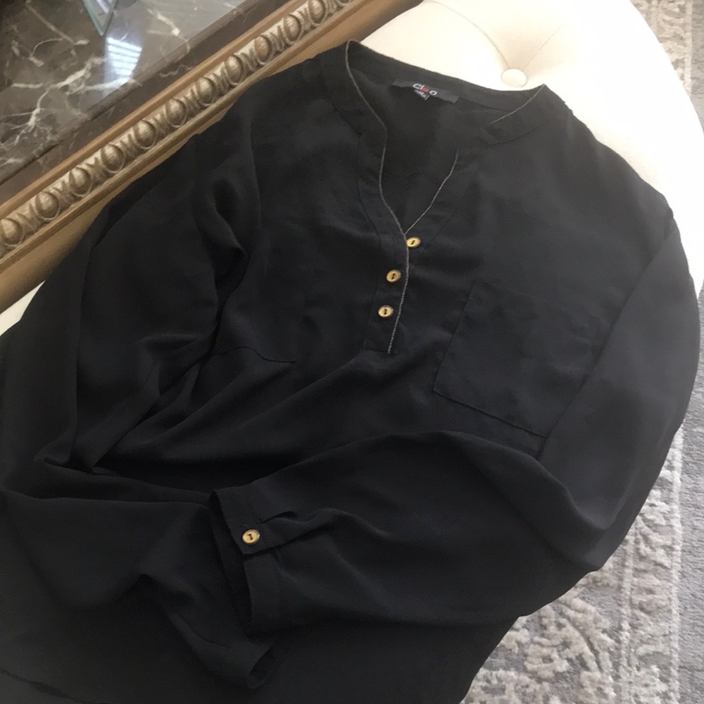 Black Button-Up Blouse